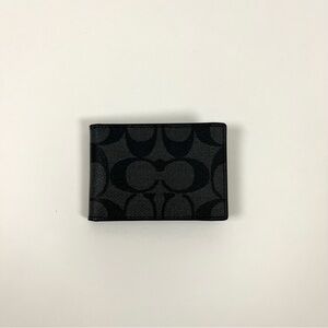 Coach Signature Monogram Canvas Wallet